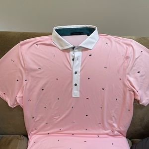 Mens Greyson pink polo shirt XL